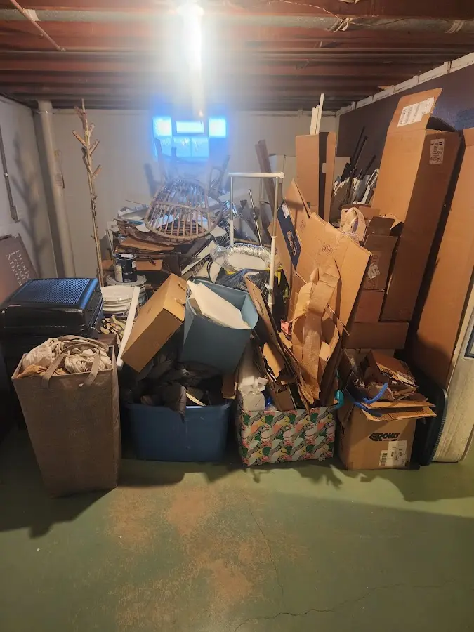 Roll-off dumpster container at job site for 6 Yard Dumpster Rental in Dixon